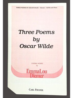 Vintage Three Poems By Oscar Wilde Sheet Music Book Emma Lou Diemer 1989 Choral